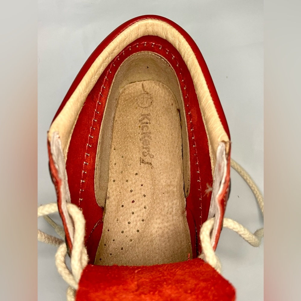 KICKERS Ankle Boots UK 4 Kick-Hi Red Leather with Box/90s/Mod/80s/Casual/Classic - Picture 10 of 14
